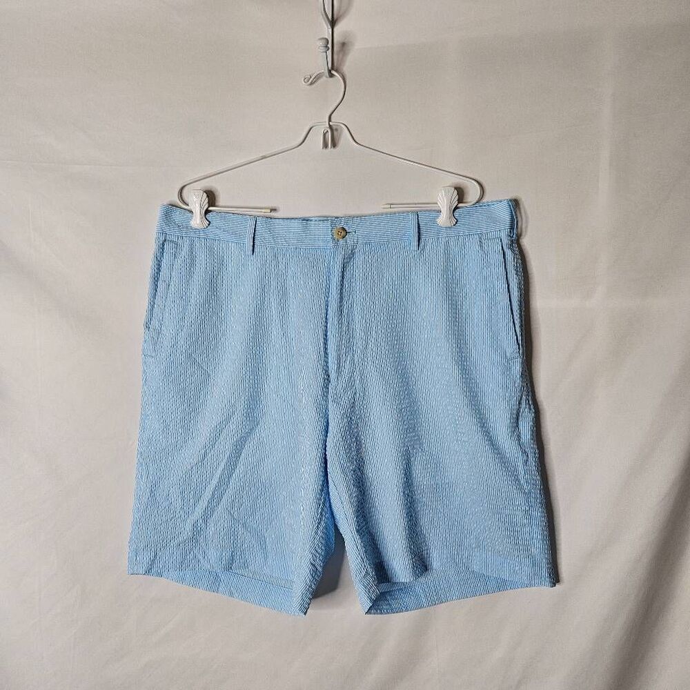 Peter‎ Millar Featherweight Seersucker Blue Pinstripe Mens Shorts sz 36